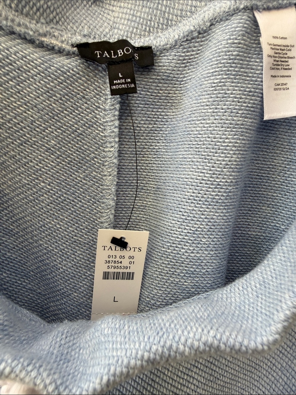 New Talbots Light Blue Rope-Drawstring Athletic Shorts - Picture 4 of 5
